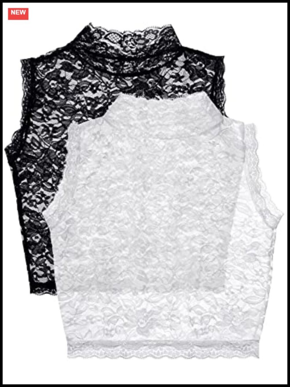 Lace Faux Collar Detachable Dickey for Tops Set of 2